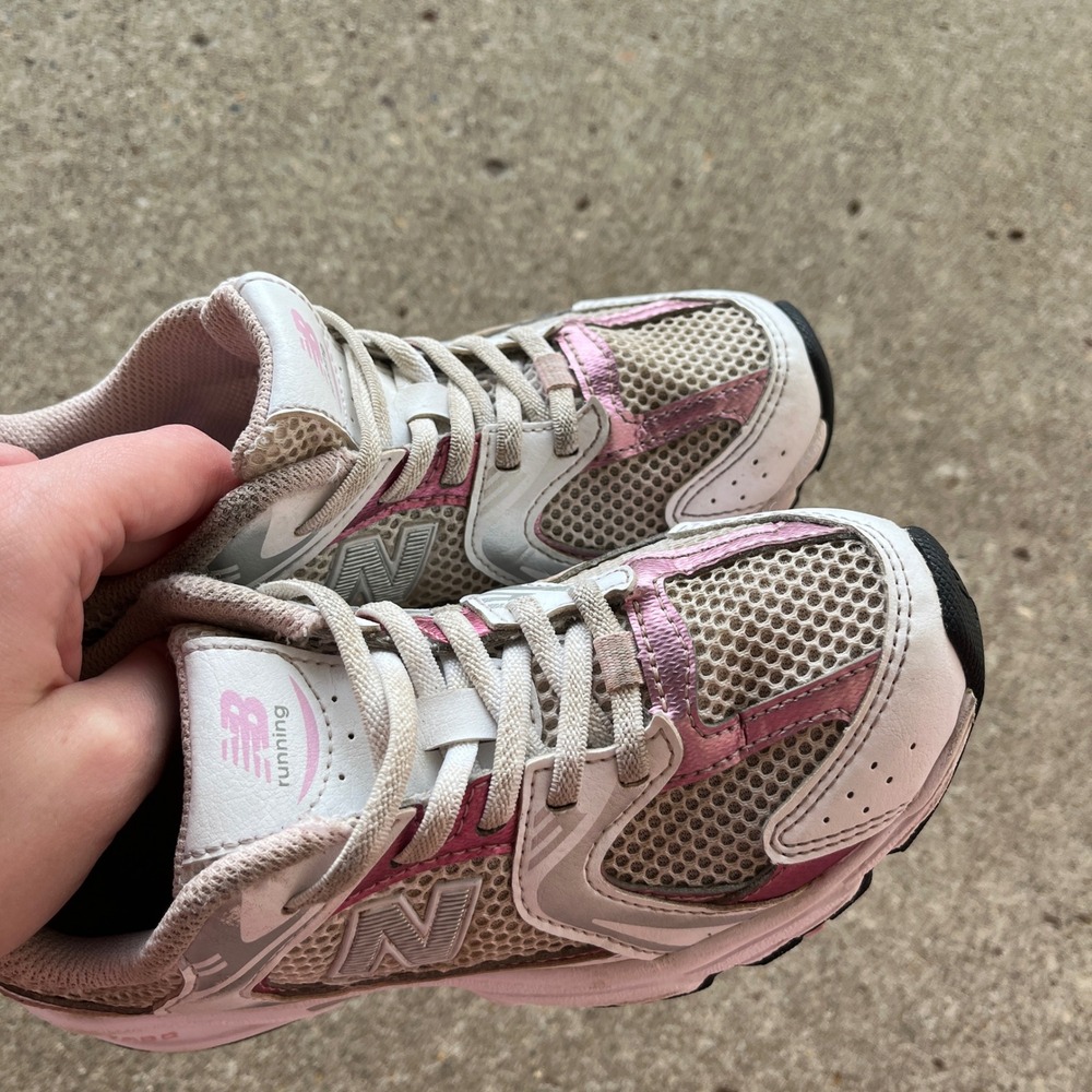 New Balance 530 White Pink Metallic Running Sneakers PZ530RK Kids Sz 1.5Y casual - Picture 9 of 9